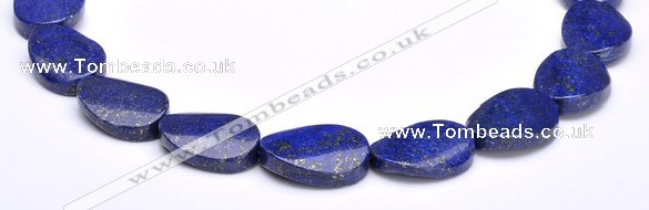 CLA31 19*25mm twisted oval deep blue dyed lapis lazuli beads