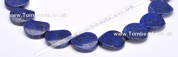 CLA32 26*26mm twisted coin deep blue dyed lapis lazuli beads