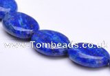 CLA33 12*15mm flat oval deep blue dyed lapis lazuli beads