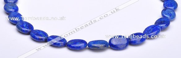 CLA33 12*15mm flat oval deep blue dyed lapis lazuli beads