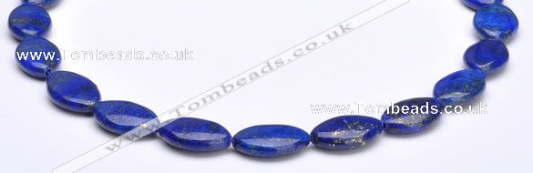 CLA34 13*20mm flat oval deep blue dyed lapis lazuli beads