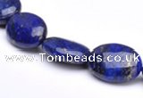 CLA35 flat oval 13*18mm deep blue dyed lapis lazuli beads