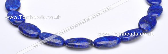 CLA36 flat oval deep blue dyed lapis lazuli 15*25mm beads