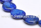 CLA38 16*21mm flat teardrop deep blue dyed lapis lazuli beads