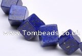 CLA40 oblique-drilled cubic 10*10*10mm dyed lapis lazuli beads