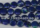 CLA410 15.5 inches 10mm flat round synthetic lapis lazuli beads