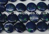 CLA411 15.5 inches 12mm flat round synthetic lapis lazuli beads