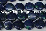 CLA411 15.5 inches 12mm flat round synthetic lapis lazuli beads