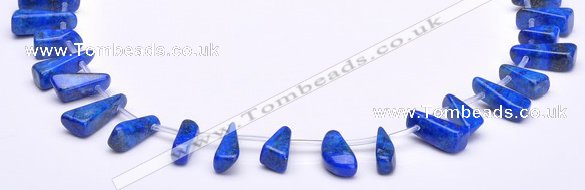 CLA44 Freeform pyramid deep blue dyed lapis lazuli stone beads