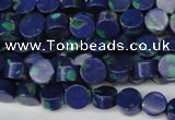 CLA441 15.5 inches 6mm coin synthetic lapis lazuli beads