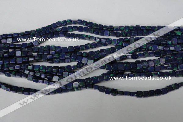 CLA445 15.5 inches 6*6mm square synthetic lapis lazuli beads