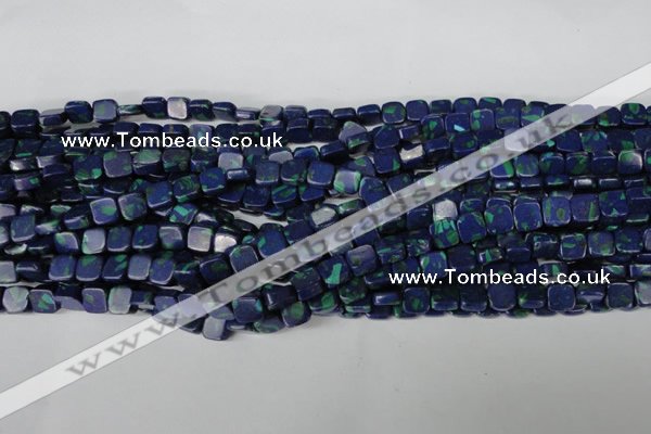 CLA447 15.5 inches 8*8mm square synthetic lapis lazuli beads