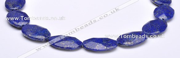 CLA46 20*30mm faceted oval deep blue dyed lapis lazuli beads