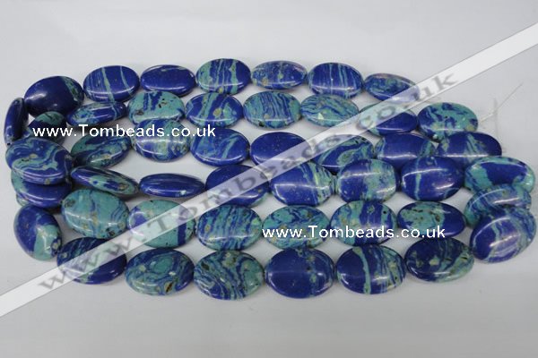 CLA465 15.5 inches 18*25mm oval synthetic lapis lazuli beads