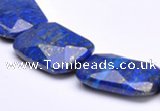 CLA47 Faceted rectangle 20*30mm deep blue dyed lapis lazuli bead