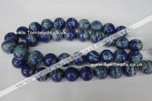 CLA475 15.5 inches 20mm round synthetic lapis lazuli beads