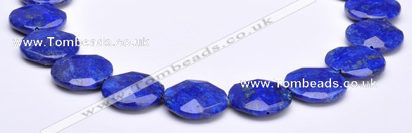 CLA48 Faceted coin 25*25mm deep blue dyed lapis lazuli beads