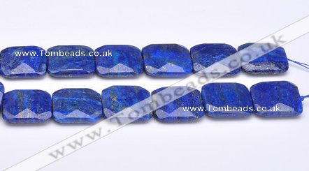 CLA49 Faceted square 25*25mm deep blue dyed lapis lazuli beads