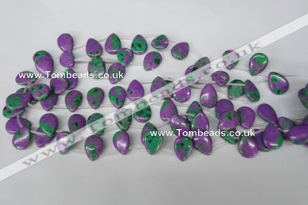 CLA537 Top-drilled 13*18mm flat teardrop synthetic lapis lazuli beads