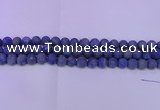 CLA61 15.5 inches 6mm round matte lapis lazuli beads