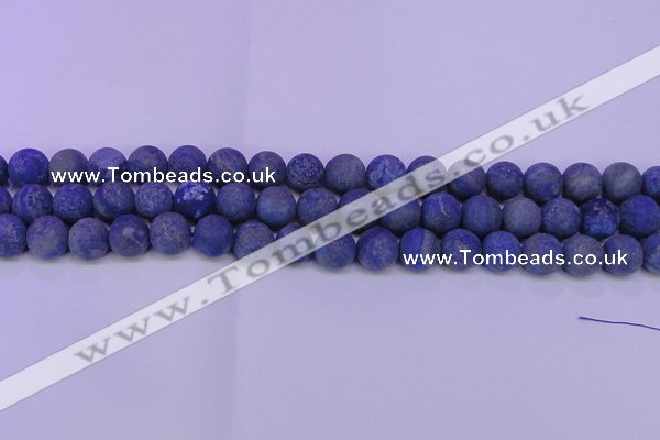 CLA62 15.5 inches 8mm round matte lapis lazuli beads