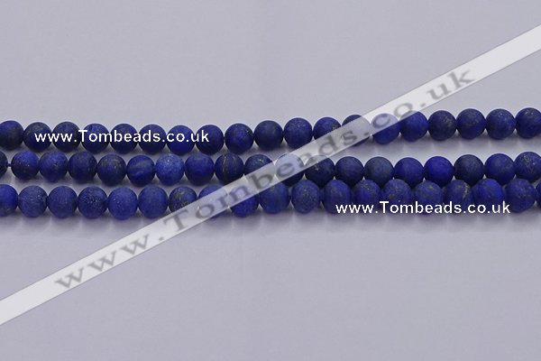 CLA71 15.5 inches 6mm round matte lapis lazuli beads wholesale