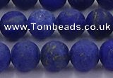 CLA73 15.5 inches 10mm round matte lapis lazuli beads wholesale