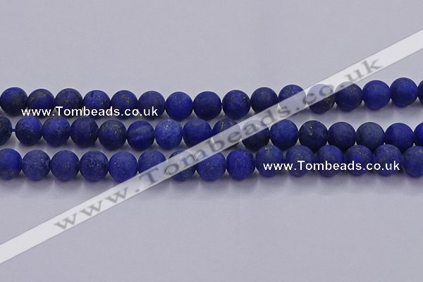 CLA73 15.5 inches 10mm round matte lapis lazuli beads wholesale