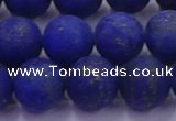 CLA74 15.5 inches 12mm round matte lapis lazuli beads wholesale