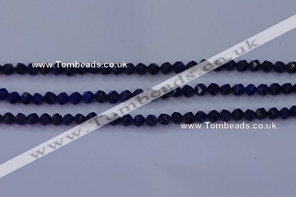 CLA81 15.5 inches 6mm faceted nuggets dyed lapis lazuli beads