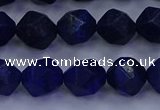 CLA83 15.5 inches 10mm faceted nuggets dyed lapis lazuli beads