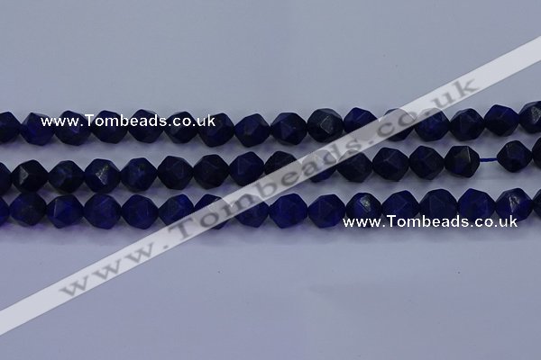 CLA83 15.5 inches 10mm faceted nuggets dyed lapis lazuli beads