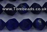 CLA84 15.5 inches 12mm faceted nuggets dyed lapis lazuli beads