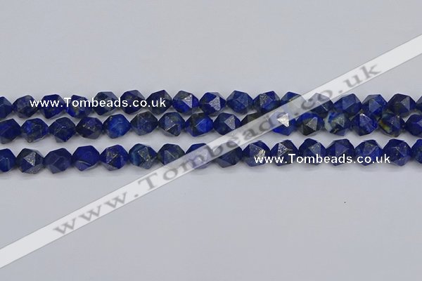 CLA86 15.5 inches 6mm faceted nuggets dyed lapis lazuli beads