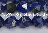 CLA87 15.5 inches 8mm faceted nuggets dyed lapis lazuli beads