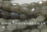 CLB10 16 inches 8*12mm faceted rice labradorite gemstone beads