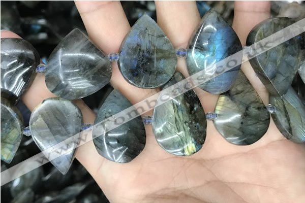 CLB1001 15.5 inches 18*30mm - 22*35mm flat teardrop labradorite beads