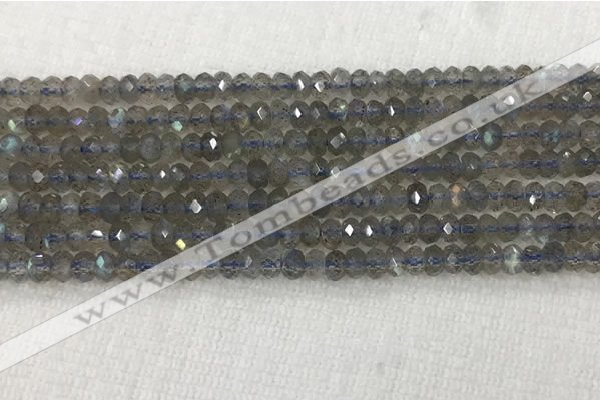 CLB1020 15.5 inches 2*4mm faceted rondelle labradorite gemstone beads