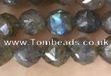 CLB1080 15.5 inches 6mm faceted nuggets labradorite beads