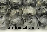 CLB1131 15 inches 8mm faceted round black labradorite beads