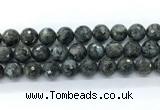 CLB1215 15.5 inches 14mm faceted round black labradorite gemstone beads