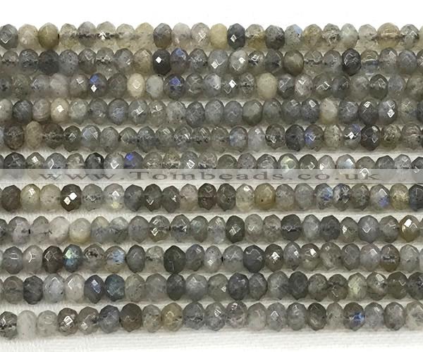 CLB1280 15.5 inches 3*4mm faceted rondelle labradorite beads