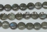 CLB148 15.5 inches 8mm flat round labradorite gemstone beads