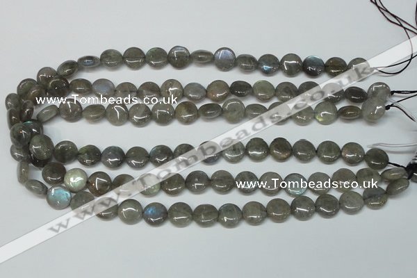 CLB148 15.5 inches 8mm flat round labradorite gemstone beads