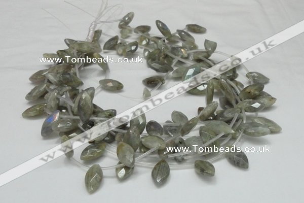 CLB15 16 inches 10*18mm faceted marquise labradorite gemstone beads