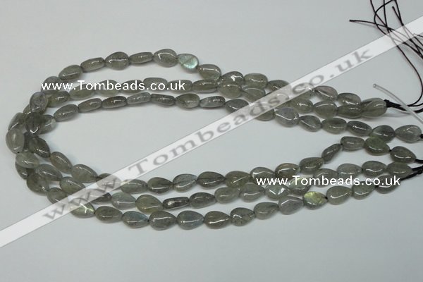 CLB156 15.5 inches 8*12mm flat teardrop labradorite gemstone beads