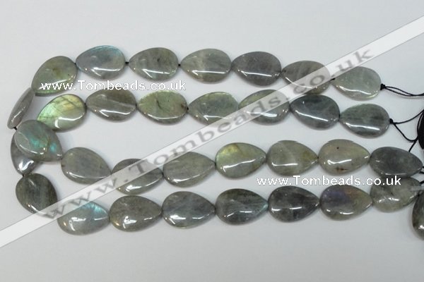 CLB159 15.5 inches 15*20mm flat teardrop labradorite gemstone beads