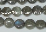 CLB169 15.5 inches 14mm flat round labradorite gemstone beads