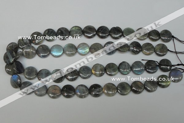 CLB171 15.5 inches 18mm flat round labradorite gemstone beads