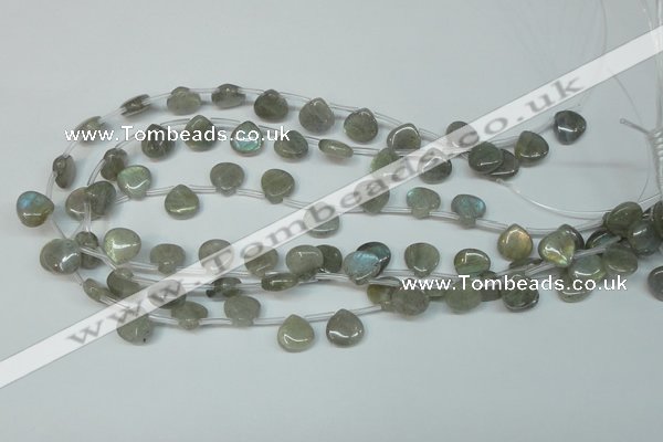 CLB177 top-drilled 12*12mm flat teardrop labradorite gemstone beads
